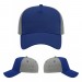 USA-made 5L Royal Blue-Light Gray Polycotton Twill baseball cap, virtual view, manufactured in Newark NJ