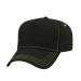 USA-made 5L Black-Safety Green Polycotton Twill baseball cap, 3q view, manufactured in Newark NJ