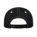 USA-made 5L Black-Safety Green Polycotton Twill baseball cap, back view, manufactured in Newark NJ