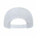 USA-made 5L White-Red Polycotton Twill baseball cap, back view, manufactured in Newark NJ