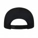 USA-made 5L Black Polycotton Twill baseball cap, back view, manufactured in Newark NJ