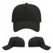 USA-made 5L Black Polycotton Twill baseball cap, virtual view, manufactured in Newark NJ