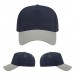 USA-made 5L Navy-Light Gray Polycotton Twill baseball cap, virtual view, manufactured in Newark NJ