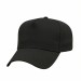 USA-made 5L Black Polycotton Twill baseball cap, 3q view, manufactured in Newark NJ
