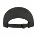 USA-made 5L Black Polycotton Twill baseball cap, back view, manufactured in Newark NJ