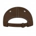 USA-made 5L Brown-White Polycotton Twill baseball cap, back view, manufactured in Newark NJ