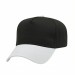 USA-made 5L Black-White Polycotton Twill baseball cap, 3q view, manufactured in Newark NJ