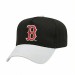USA-made 5L Black-White Polycotton Twill baseball cap, decorated view, manufactured in Newark NJ