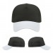 USA-made 5L Black-White Polycotton Twill baseball cap, virtual view, manufactured in Newark NJ