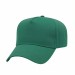 USA-made 5L Kelly Green Polycotton Twill baseball cap, 3q view, manufactured in Newark NJ
