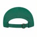 USA-made 5L Kelly Green Polycotton Twill baseball cap, back view, manufactured in Newark NJ