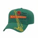 USA-made 5L Kelly Green Polycotton Twill baseball cap, decorated view, manufactured in Newark NJ