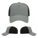 USA-made 5L Light Gray-Black Polycotton Twill baseball cap, virtual view, manufactured in Newark NJ