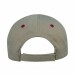 USA-made 5L Light Gray-Red Polycotton Twill baseball cap, back view, manufactured in Newark NJ
