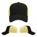 USA-made 5L Black-Safety Green Polycotton Twill baseball cap, virtual view, manufactured in Newark NJ
