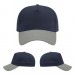 USA-made 5L Navy-Light Gray Polycotton Twill baseball cap, virtual view, manufactured in Newark NJ