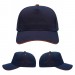 USA-made 5S Navy-Orange Polycotton Twill baseball cap, virtual view, manufactured in Newark NJ