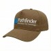 USA-made 5S Khaki Polycotton Twill baseball cap, decorated view, manufactured in Newark NJ