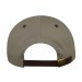 USA-made 5S Khaki-Black Polycotton Twill baseball cap, back view, manufactured in Newark NJ