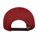 USA-made 5S Red Polycotton Twill baseball cap, back view, manufactured in Newark NJ