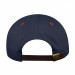 USA-made 5S Navy-Orange Polycotton Twill baseball cap, back view, manufactured in Newark NJ