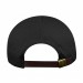 USA-made 5S Black-Safety Green Polycotton Twill baseball cap, back view, manufactured in Newark NJ