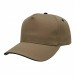 USA-made 5S Khaki-Black Polycotton Twill baseball cap, 3q view, manufactured in Newark NJ