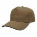 USA-made 5S Khaki-Black Polycotton Twill baseball cap, 3q view, manufactured in Newark NJ