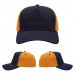USA-made 5S Navy-Athletic Gold Polycotton Twill baseball cap, virtual view, manufactured in Newark NJ