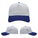 USA-made 5S White-Royal Blue Polycotton Twill baseball cap, virtual view, manufactured in Newark NJ