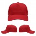 USA-made 5S Red Polycotton Twill baseball cap, virtual view, manufactured in Newark NJ