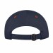 USA-made 5S Navy-Orange Polycotton Twill baseball cap, back view, manufactured in Newark NJ