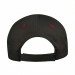USA-made 5S Black-Red Polycotton Twill baseball cap, back view, manufactured in Newark NJ
