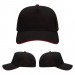 USA-made 5S Black-Red Polycotton Twill baseball cap, virtual view, manufactured in Newark NJ