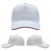 USA-made 5S White-Red Polycotton Twill baseball cap, virtual view, manufactured in Newark NJ