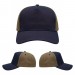 USA-made 5S Navy-Khaki Polycotton Twill baseball cap, virtual view, manufactured in Newark NJ
