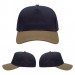 USA-made 5S Navy-Khaki Polycotton Twill baseball cap, virtual view, manufactured in Newark NJ