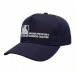 USA-made 5S Navy Polycotton Twill baseball cap, decorated view, manufactured in Newark NJ