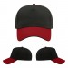 USA-made 5L Black-Red Domestic Twill baseball cap, virtual view, manufactured in Newark NJ