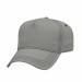 USA-made 5L Light Gray-Navy Domestic Twill baseball cap, 3q view, manufactured in Newark NJ