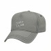 USA-made 5L Light Gray-Navy Domestic Twill baseball cap, decorated view, manufactured in Newark NJ