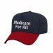 USA-made 5L Navy-Red Domestic Twill baseball cap, decorated view, manufactured in Newark NJ