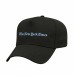 USA-made 5L Black Domestic Twill baseball cap, decorated view, manufactured in Newark NJ