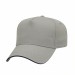 USA-made 5L Light Gray-Navy Domestic Twill baseball cap, 3q view, manufactured in Newark NJ