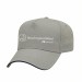 USA-made 5L Light Gray-Navy Domestic Twill baseball cap, decorated view, manufactured in Newark NJ