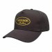 USA-made 5S Dark Gray Domestic Twill baseball cap, decorated view, manufactured in Newark NJ