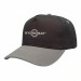 USA-made 5S Dark Gray-Light Gray Domestic Twill baseball cap, decorated view, manufactured in Newark NJ