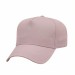 USA-made 5L Pink Organic Twill baseball cap, 3q view, manufactured in Newark NJ