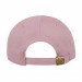 USA-made 5L Pink Organic Twill baseball cap, back view, manufactured in Newark NJ