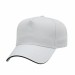 USA-made 5L White-Black Organic Twill baseball cap, 3q view, manufactured in Newark NJ